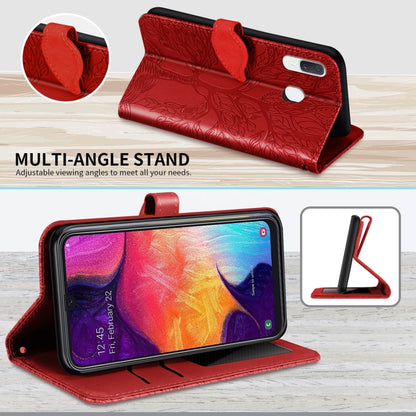 For Samsung Galaxy A20e Life of Tree Embossing Pattern Horizontal Flip Leather Case with Holder & Card Slot & Wallet & Photo Frame & Lanyard(Red) by buy2fix