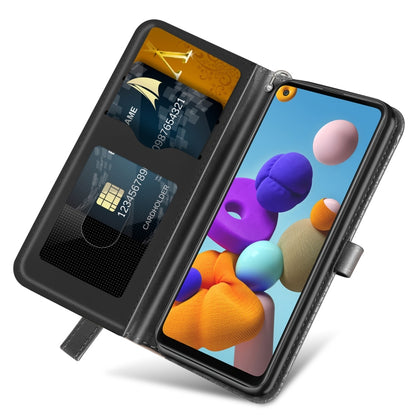 For Samsung Galaxy A21s Life of Tree Embossing Pattern Horizontal Flip Leather Case with Holder & Card Slot & Wallet & Photo Frame & Lanyard(Black) by buy2fix