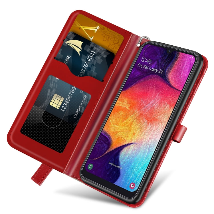 For Samsung Galaxy A50 Life of Tree Embossing Pattern Horizontal Flip Leather Case with Holder & Card Slot & Wallet & Photo Frame & Lanyard(Red) by buy2fix