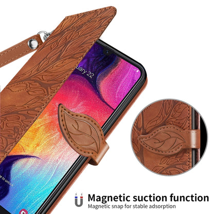 For Samsung Galaxy A71 Life of Tree Embossing Pattern Horizontal Flip Leather Case with Holder & Card Slot & Wallet & Photo Frame & Lanyard(Brown) by buy2fix