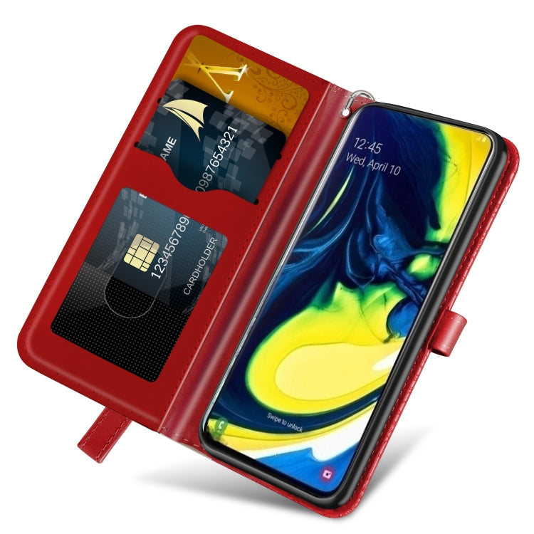 For Samsung Galaxy A80 / A90 Life of Tree Embossing Pattern Horizontal Flip Leather Case with Holder & Card Slot & Wallet & Photo Frame & Lanyard(Red) by buy2fix