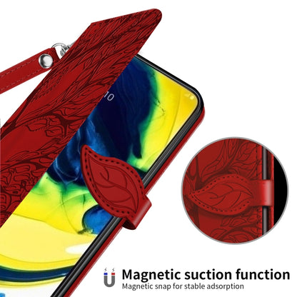 For Samsung Galaxy A80 / A90 Life of Tree Embossing Pattern Horizontal Flip Leather Case with Holder & Card Slot & Wallet & Photo Frame & Lanyard(Red) by buy2fix