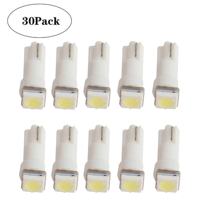 30 PCS T5 1LED SMD-5050 Car Modification LED Indicator Light White Light - Clearance Lights by buy2fix | Online Shopping UK | buy2fix