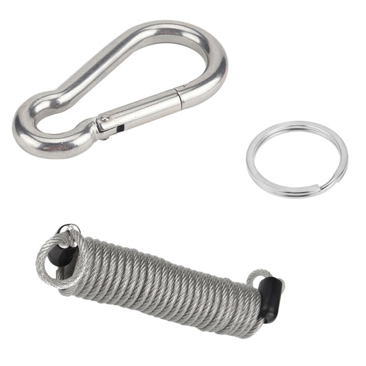 RV Trailer Spring Safety Rope Breakaway Cable, Safety Buckle Size:M8 x 80mm(Silver) - Towing Bars by buy2fix | Online Shopping UK | buy2fix