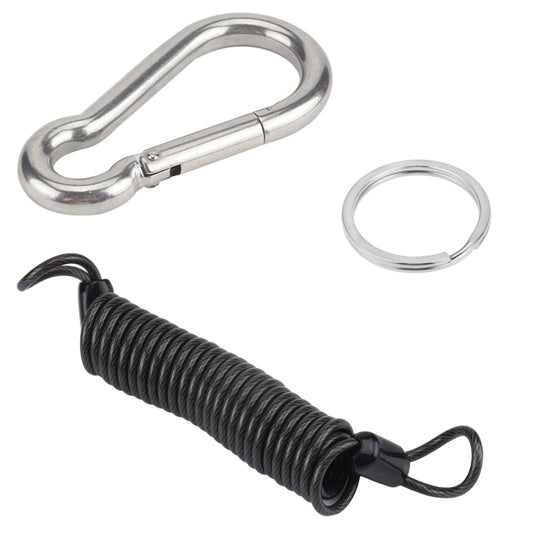 RV Trailer Spring Safety Rope Breakaway Cable, Safety Buckle Size:M8 x 80mm(Dark Grey) - Towing Bars by buy2fix | Online Shopping UK | buy2fix