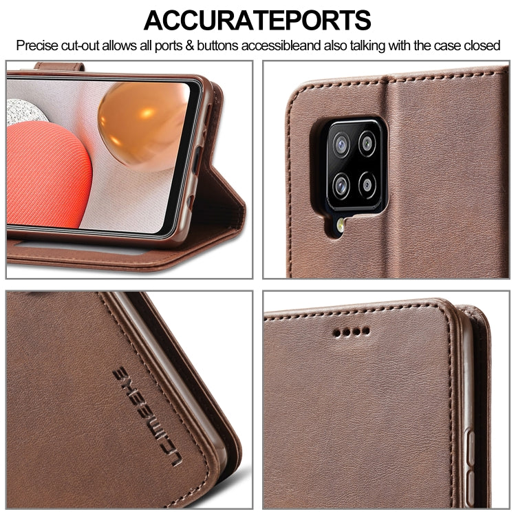 For Samsung Galaxy A42 5G LC.IMEEKE Calf Texture Horizontal Flip Leather Case with Holder & Card Slots & Wallet(Brown) - Galaxy Phone Cases by LC.IMEEKE | Online Shopping UK | buy2fix