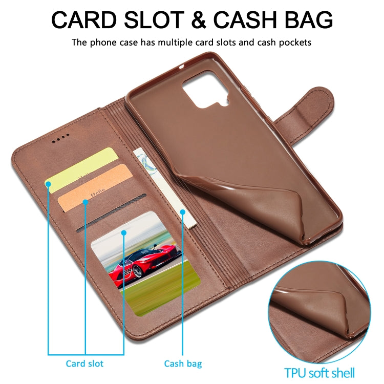For Samsung Galaxy A42 5G LC.IMEEKE Calf Texture Horizontal Flip Leather Case with Holder & Card Slots & Wallet(Brown) - Galaxy Phone Cases by LC.IMEEKE | Online Shopping UK | buy2fix