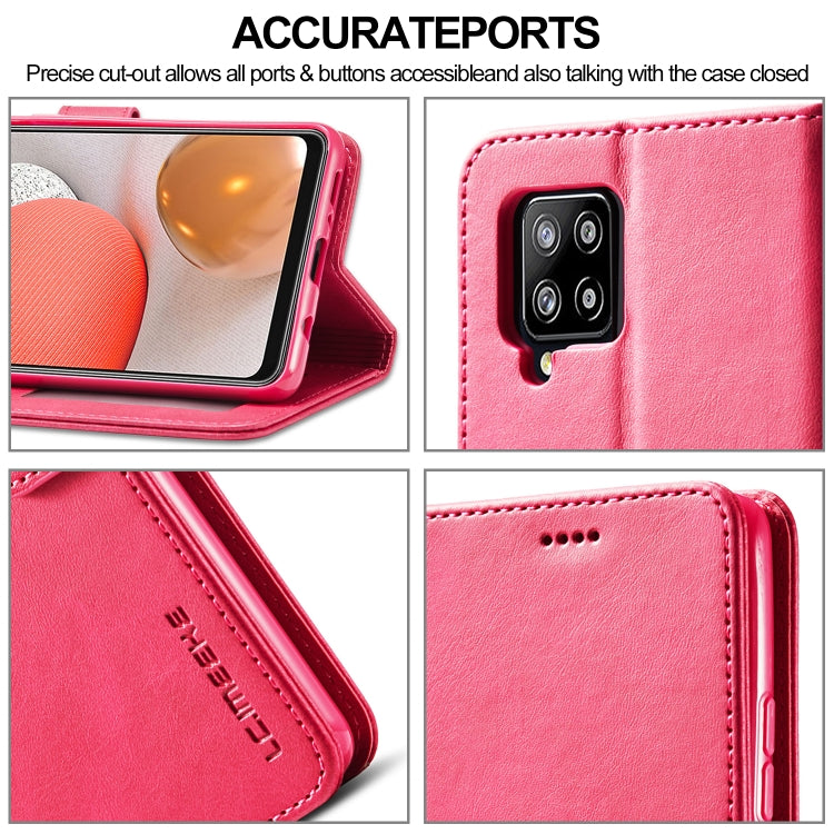 For Samsung Galaxy A42 5G LC.IMEEKE Calf Texture Horizontal Flip Leather Case with Holder & Card Slots & Wallet(Red) - Galaxy Phone Cases by LC.IMEEKE | Online Shopping UK | buy2fix