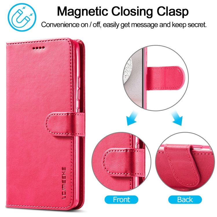 For Samsung Galaxy A42 5G LC.IMEEKE Calf Texture Horizontal Flip Leather Case with Holder & Card Slots & Wallet(Red) - Galaxy Phone Cases by LC.IMEEKE | Online Shopping UK | buy2fix