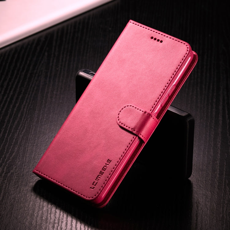 For Samsung Galaxy A42 5G LC.IMEEKE Calf Texture Horizontal Flip Leather Case with Holder & Card Slots & Wallet(Red) - Galaxy Phone Cases by LC.IMEEKE | Online Shopping UK | buy2fix