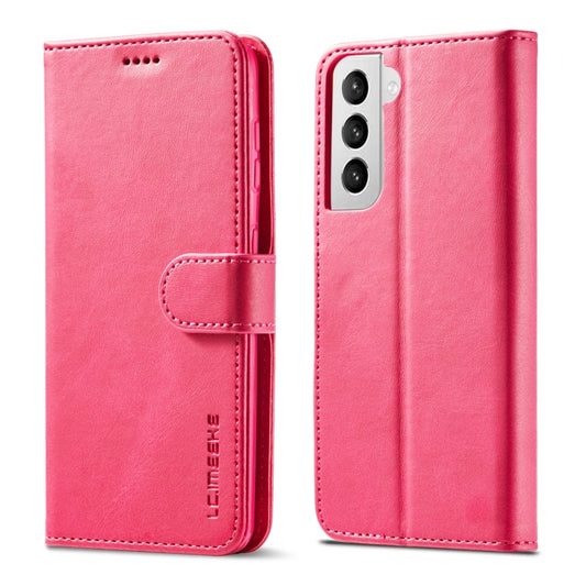 For Samsung Galaxy S21 5G LC.IMEEKE Calf Texture Horizontal Flip Leather Case with Holder & Card Slots & Wallet(Red) - Galaxy S21 5G Cases by LC.IMEEKE | Online Shopping UK | buy2fix