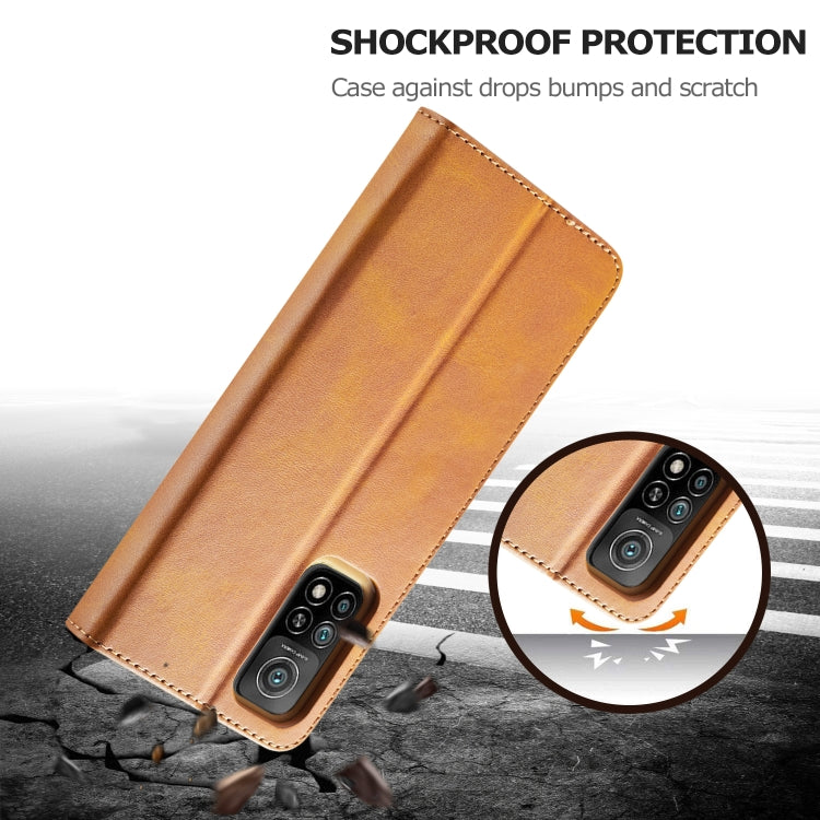 For Xiaomi Mi 10 5G / Mi 10T Pro 5G LC.IMEEKE Calf Texture Horizontal Flip Leather Case with Holder & Card Slots & Wallet(Yellow) - Xiaomi Cases by LC.IMEEKE | Online Shopping UK | buy2fix