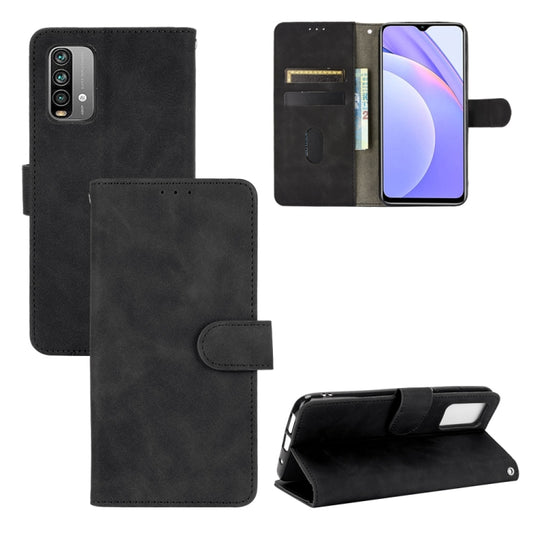 For Xiaomi Redmi Note 9 4G Solid Color Skin Feel Magnetic Buckle Horizontal Flip Calf Texture PU Leather Case with Holder & Card Slots & Wallet(Black) - Xiaomi Cases by buy2fix | Online Shopping UK | buy2fix