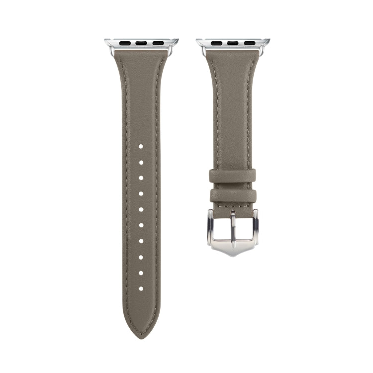 Genuine Leather Watch Band For Apple Watch Series 7 41mm / 6 & SE & 5 & 4 40mm / 3 & 2 & 1 38mm(Grey) by buy2fix