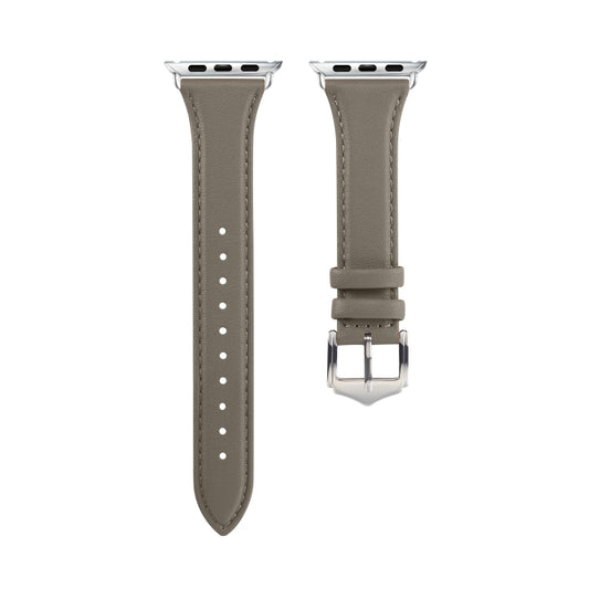 Genuine Leather Watch Band For Apple Watch Series 7 41mm / 6 & SE & 5 & 4 40mm / 3 & 2 & 1 38mm(Grey) by buy2fix