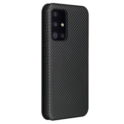 For Samsung Galaxy A52 5G / 4G Carbon Fiber Texture Horizontal Flip TPU + PC + PU Leather Case with Card Slot(Black) by buy2fix