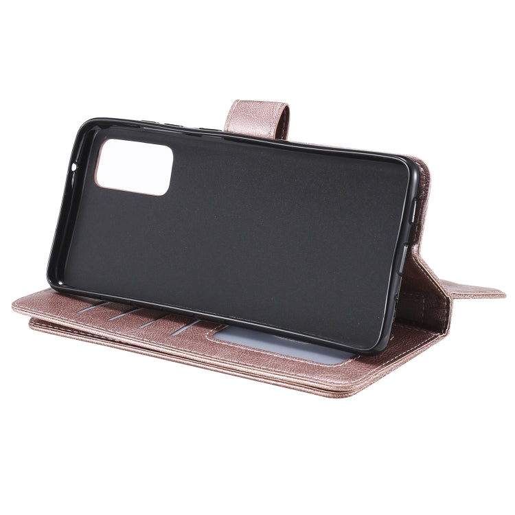 For Samsung Galaxy S20 FE 5G Multifunctional Magnetic Copper Buckle Horizontal Flip Solid Color Leather Case with 10 Card Slots & Wallet & Holder & Photo Frame(Rose Gold) by buy2fix