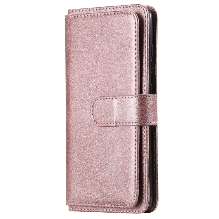 For Samsung Galaxy S20 FE 5G Multifunctional Magnetic Copper Buckle Horizontal Flip Solid Color Leather Case with 10 Card Slots & Wallet & Holder & Photo Frame(Rose Gold) by buy2fix