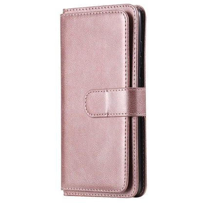 For Samsung Galaxy S20 FE 5G Multifunctional Magnetic Copper Buckle Horizontal Flip Solid Color Leather Case with 10 Card Slots & Wallet & Holder & Photo Frame(Rose Gold) by buy2fix