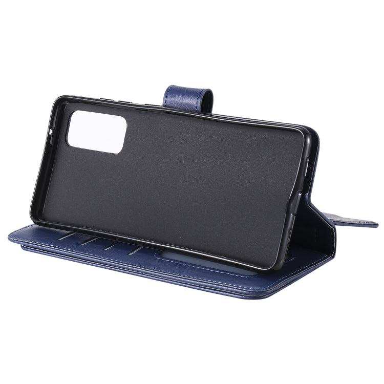 For Samsung Galaxy S20 FE 5G Multifunctional Magnetic Copper Buckle Horizontal Flip Solid Color Leather Case with 10 Card Slots & Wallet & Holder & Photo Frame(Dark Blue) by buy2fix