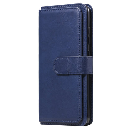 For Samsung Galaxy S20 FE 5G Multifunctional Magnetic Copper Buckle Horizontal Flip Solid Color Leather Case with 10 Card Slots & Wallet & Holder & Photo Frame(Dark Blue) by buy2fix