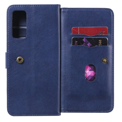 For Samsung Galaxy S20 FE 5G Multifunctional Magnetic Copper Buckle Horizontal Flip Solid Color Leather Case with 10 Card Slots & Wallet & Holder & Photo Frame(Dark Blue) by buy2fix
