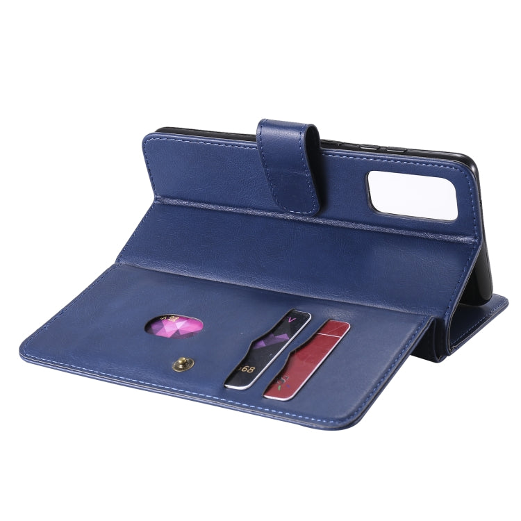 For Samsung Galaxy S20 FE 5G Multifunctional Magnetic Copper Buckle Horizontal Flip Solid Color Leather Case with 10 Card Slots & Wallet & Holder & Photo Frame(Dark Blue) by buy2fix