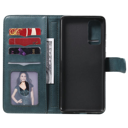 For Samsung Galaxy S20 FE 5G Multifunctional Magnetic Copper Buckle Horizontal Flip Solid Color Leather Case with 10 Card Slots & Wallet & Holder & Photo Frame(Dark Green) by buy2fix