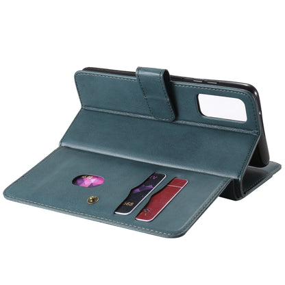 For Samsung Galaxy S20 FE 5G Multifunctional Magnetic Copper Buckle Horizontal Flip Solid Color Leather Case with 10 Card Slots & Wallet & Holder & Photo Frame(Dark Green) by buy2fix