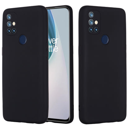 For OnePlus Nord N10 5G Pure Color Liquid Silicone Shockproof Full Coverage Case(Black) - OnePlus Cases by buy2fix | Online Shopping UK | buy2fix