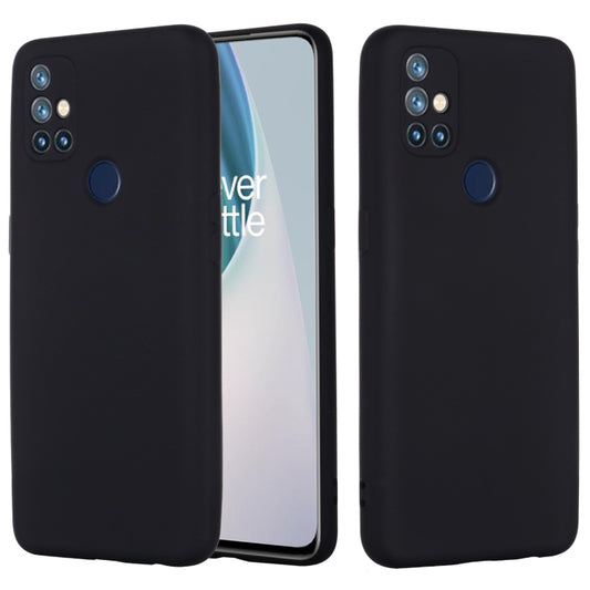 For OnePlus Nord N10 5G Pure Color Liquid Silicone Shockproof Full Coverage Case(Black) - OnePlus Cases by buy2fix | Online Shopping UK | buy2fix