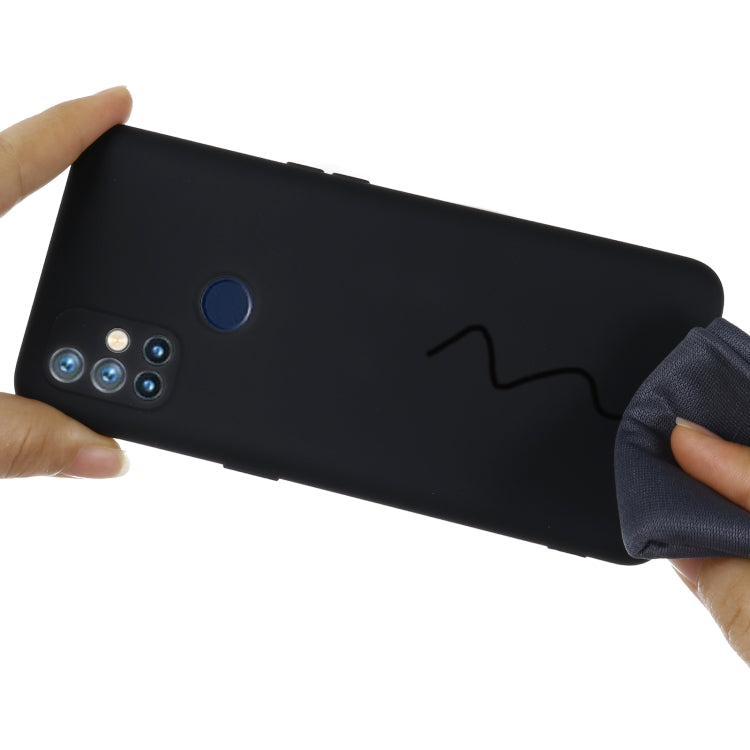 For OnePlus Nord N10 5G Pure Color Liquid Silicone Shockproof Full Coverage Case(Black) - OnePlus Cases by buy2fix | Online Shopping UK | buy2fix
