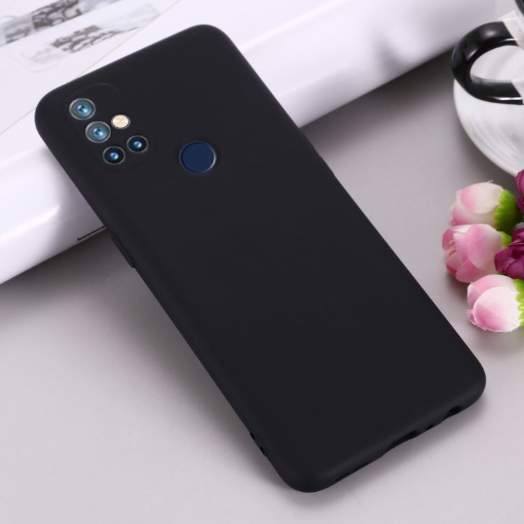 For OnePlus Nord N10 5G Pure Color Liquid Silicone Shockproof Full Coverage Case(Black) - OnePlus Cases by buy2fix | Online Shopping UK | buy2fix