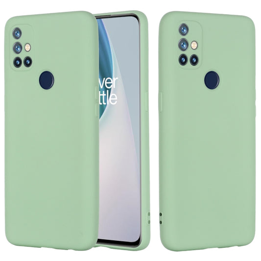 For OnePlus Nord N10 5G Pure Color Liquid Silicone Shockproof Full Coverage Case(Green) - OnePlus Cases by buy2fix | Online Shopping UK | buy2fix