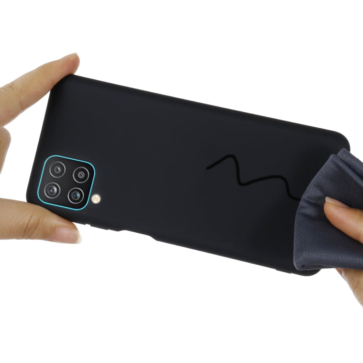 For Samsung Galaxy A12 Pure Color Liquid Silicone Shockproof Full Coverage Case(Black) by buy2fix