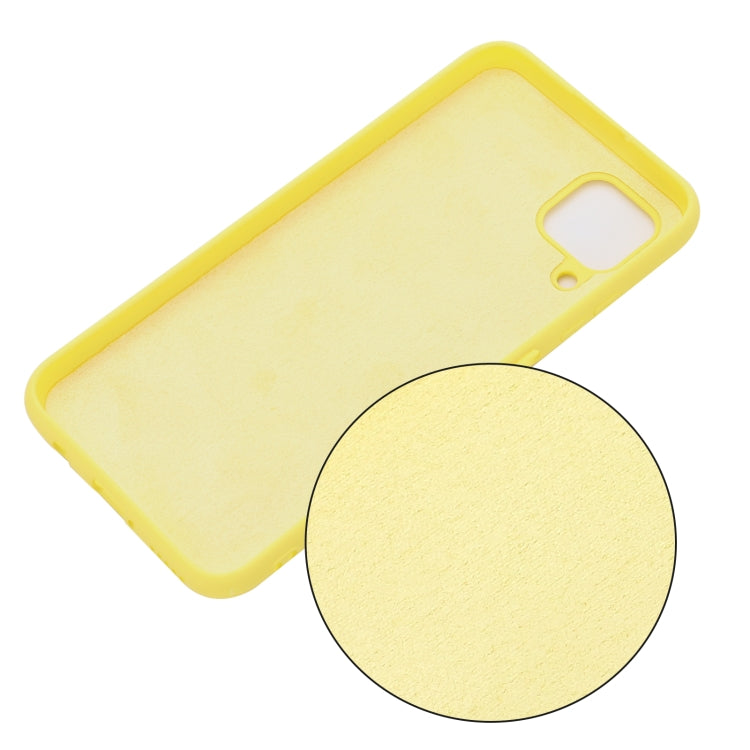 For Samsung Galaxy A12 Pure Color Liquid Silicone Shockproof Full Coverage Case(Yellow) by buy2fix