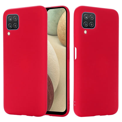 For Samsung Galaxy A12 Pure Color Liquid Silicone Shockproof Full Coverage Case(Red) by buy2fix