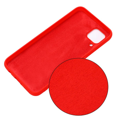 For Samsung Galaxy A12 Pure Color Liquid Silicone Shockproof Full Coverage Case(Red) by buy2fix
