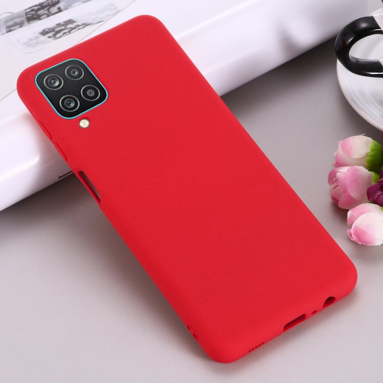 For Samsung Galaxy A12 Pure Color Liquid Silicone Shockproof Full Coverage Case(Red) by buy2fix