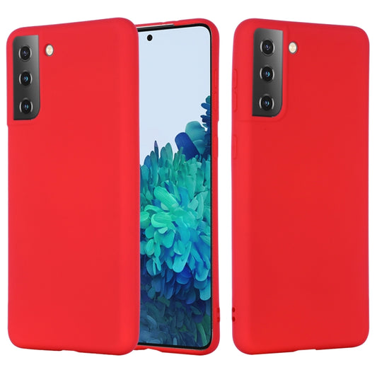 For Samsung Galaxy S21 5G Pure Color Liquid Silicone Shockproof Full Coverage Case(Red) - Galaxy S21 5G Cases by buy2fix | Online Shopping UK | buy2fix