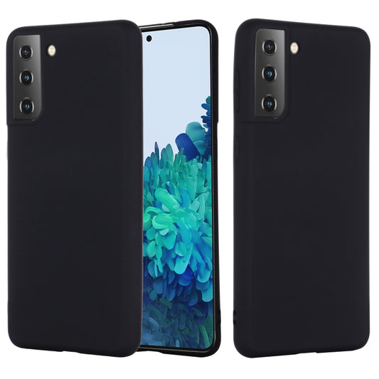 For Samsung Galaxy S21+ 5G Pure Color Liquid Silicone Shockproof Full Coverage Case(Black) - Galaxy S21+ 5G Cases by buy2fix | Online Shopping UK | buy2fix