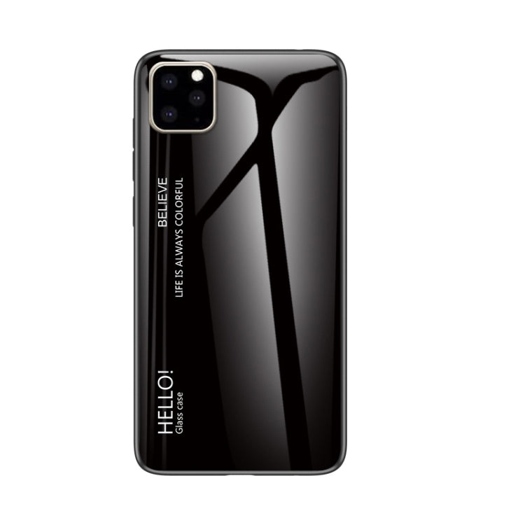 For iPhone 11 Gradient Color Glass Case(Black) - iPhone 11 Cases by buy2fix | Online Shopping UK | buy2fix