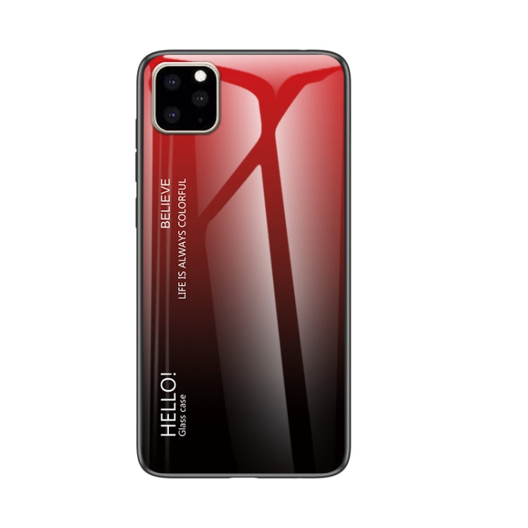For iPhone 11 Gradient Color Glass Case(Red) - iPhone 11 Cases by buy2fix | Online Shopping UK | buy2fix