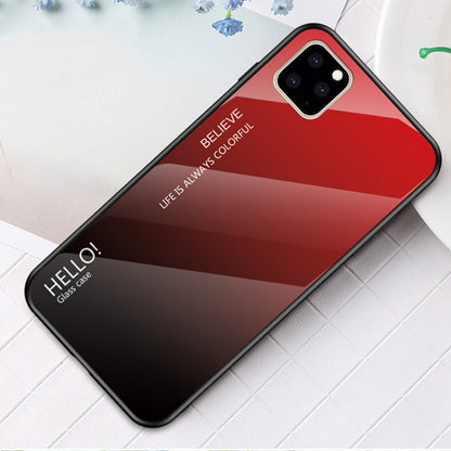 For iPhone 11 Gradient Color Glass Case(Red) - iPhone 11 Cases by buy2fix | Online Shopping UK | buy2fix