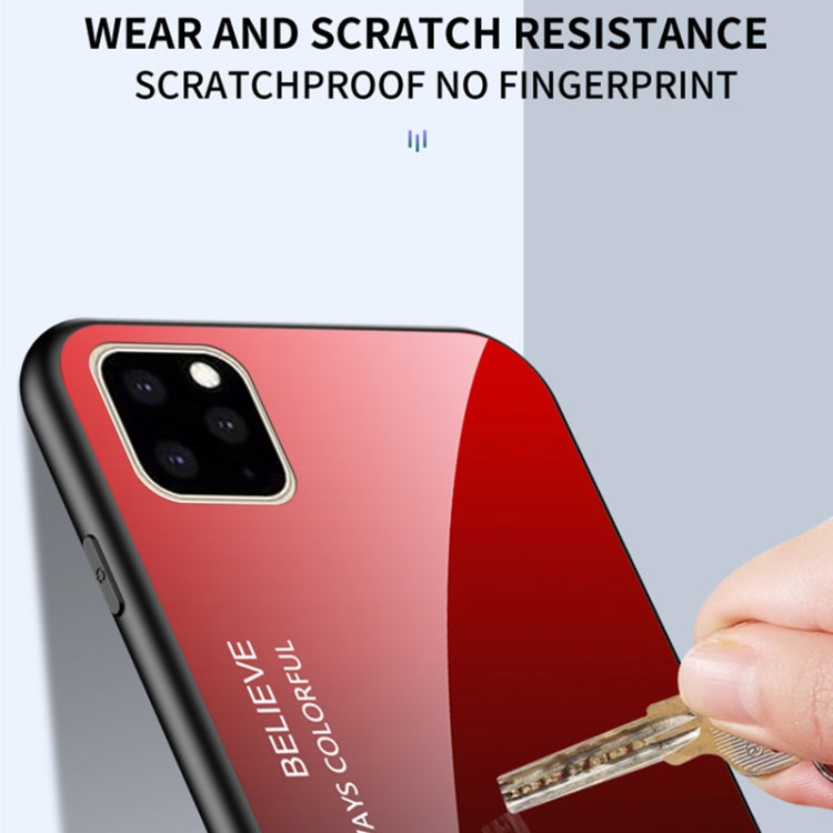 For iPhone 11 Gradient Color Glass Case(Red) - iPhone 11 Cases by buy2fix | Online Shopping UK | buy2fix
