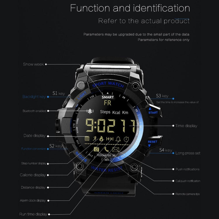 Lokmat MK16 LCD Screen 50m Waterproof Smart Watch, Support Information Reminder / Remote Camera / Walking Motion Monitor(Blue) - Smart Watches by Lokmat | Online Shopping UK | buy2fix