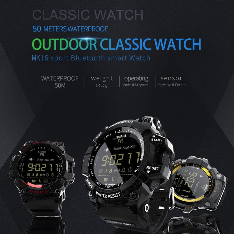 Lokmat MK16 LCD Screen 50m Waterproof Smart Watch, Support Information Reminder / Remote Camera / Walking Motion Monitor(Blue) - Smart Watches by Lokmat | Online Shopping UK | buy2fix