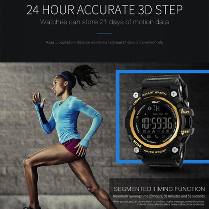 Lokmat MK16 LCD Screen 50m Waterproof Smart Watch, Support Information Reminder / Remote Camera / Walking Motion Monitor(Blue) - Smart Watches by Lokmat | Online Shopping UK | buy2fix