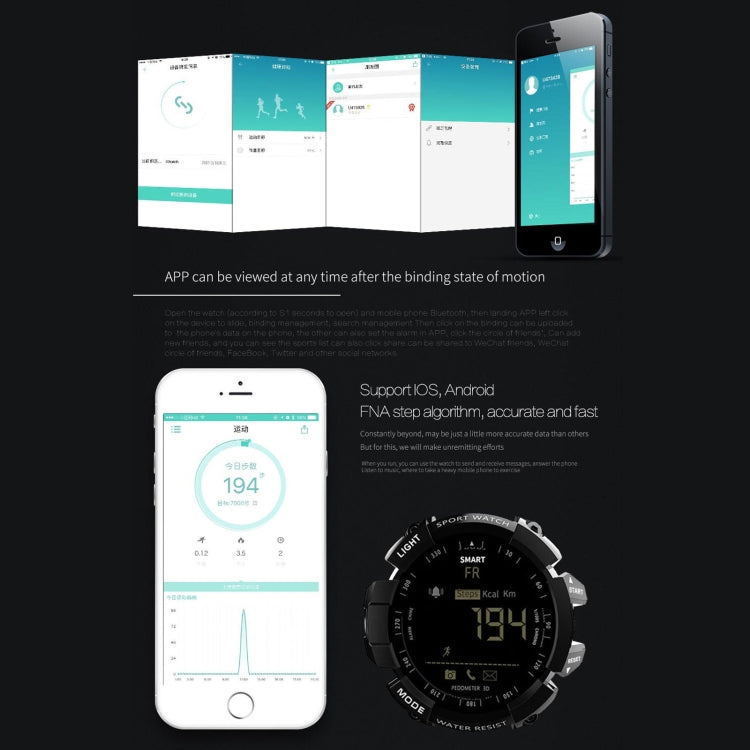 Lokmat MK16 LCD Screen 50m Waterproof Smart Watch, Support Information Reminder / Remote Camera / Walking Motion Monitor(Blue) - Smart Watches by Lokmat | Online Shopping UK | buy2fix