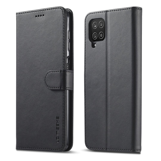 For Samsung Galaxy A12 LC.IMEEKE Calf Texture Horizontal Flip Leather Case, with Holder & Card Slots & Wallet & Photo Frame(Black)